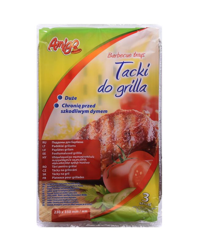 Tacki Rim Kowalczyk aluminiowe do grilla Amigo duże prostokątne 1 op.