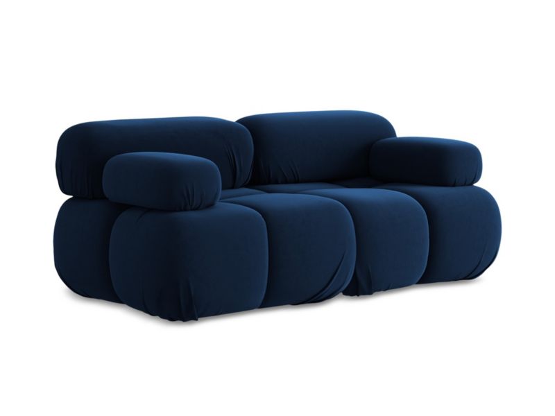 Modułowa sofa 2-osobowa LaMiaSofa SANREMO z tkaniny welwetowej 190x96 cm królewski niebieski 1 szt.