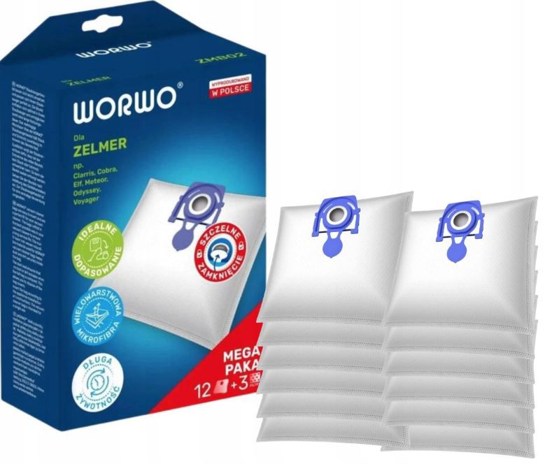 Worki WORWO do odkurzacza ZMB02X12K 1opak.