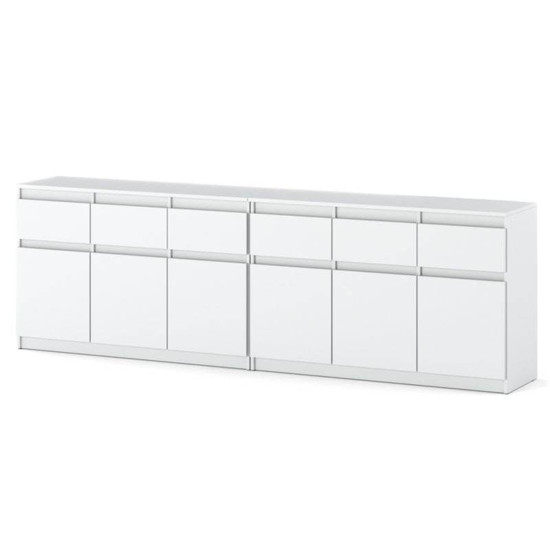 Komoda Hurtownia-Mebli Szuflady 6 Olia Best 240cm Biały Mat Biały Mat 240x35x75 cm 1szt.