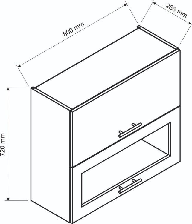 Szafka kuchenna wisząca 80 Stolkar NATALIA WS80GRF/2 SD biała połysk 1 szt