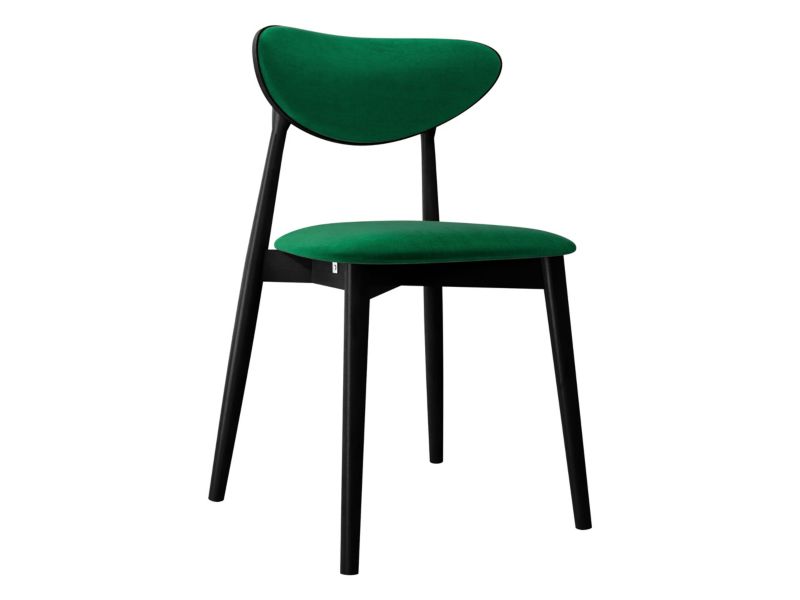 Krzesło MIRJAN 24 tapicerowane KT65/C czarny/aksamit butelkowa zieleń 1 szt.