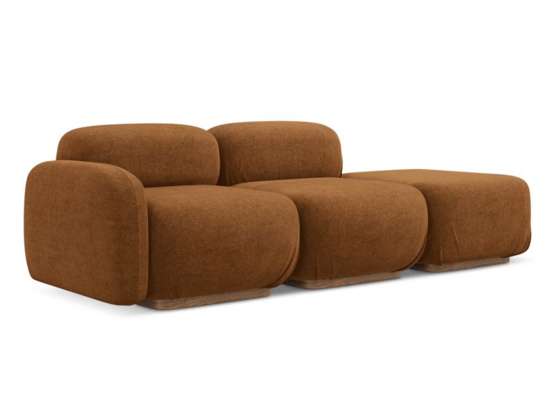 Modułowa sofa 3-osobowa LaMiaSofa CATANIA z tkaniny bouclé 258x95 cm terakota 1 szt.
