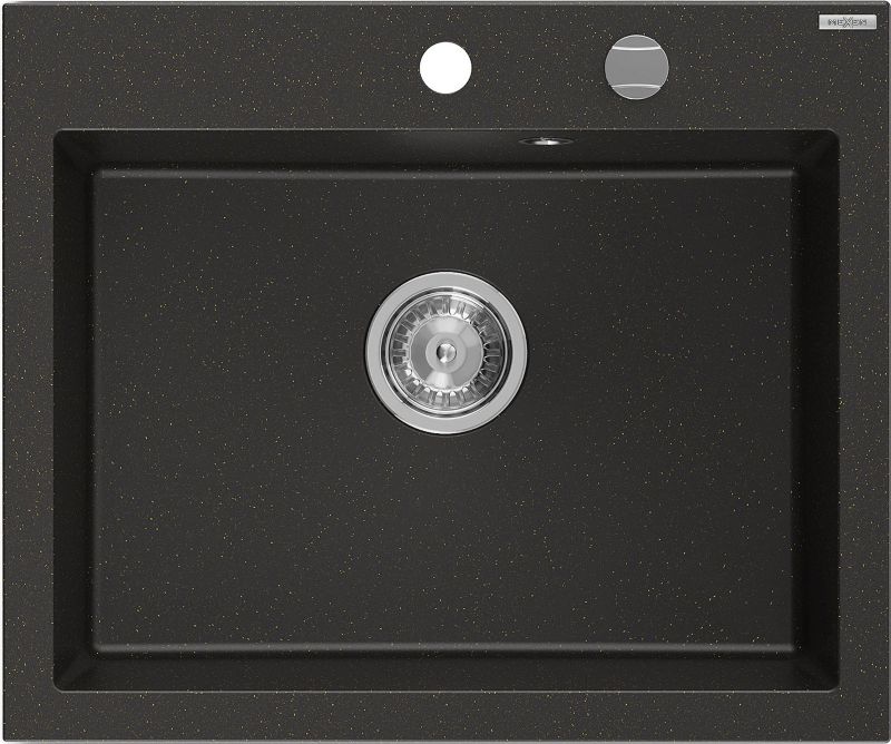 Zlewozmywak wpuszczany Mexen Elix czarny/złoty metalik 600 x 500 mm - 6525601005-75