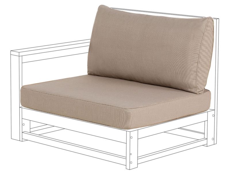 Komplet 2 poszewek na poduchy ogrodowe Timor Beżowoszary 1 kpl