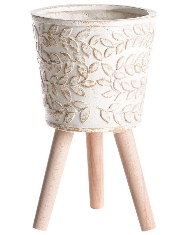 Doniczka na nóżkach Aliartos Ceramika 26 cm Złamana biel 1 szt.