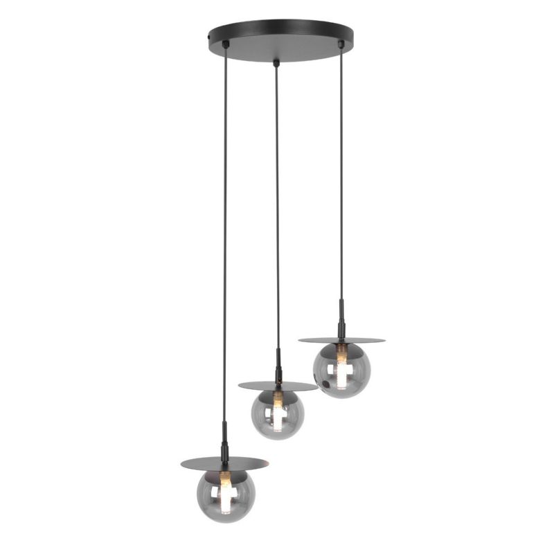 Lampa wisząca Kaja Fermi 4704 czarno-grafitowa dekoracyjna 3xG9 x 10W 1 szt.