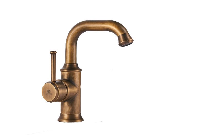 Bateria umywalkowa Lauferi MELINEA mosiężna stojąca szczotkowany mosiądz retro 1 szt.