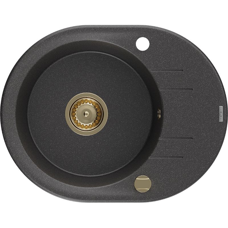 Zlewozmywak wpuszczany Mexen Kevin 1-komorowy czarny nakrapiany 586x458 mm 6517581005-76-G