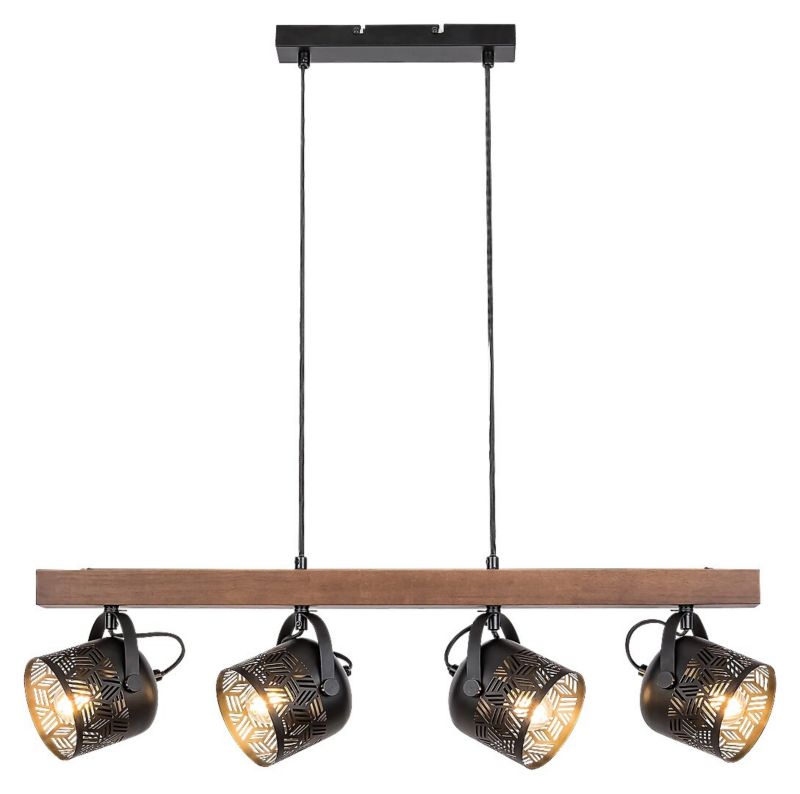 Lampa wisząca Rabalux Rotem 3007 orzechowo-czarny matowy industrialna 4xE14 x 1 szt.