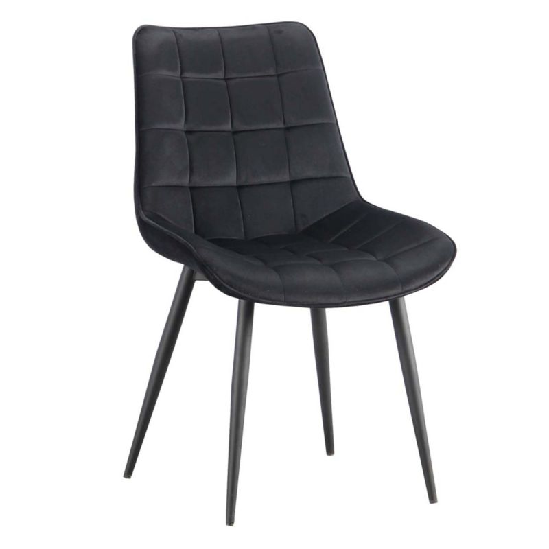 Krzesło MebleMWM ART830 welur czarne nogi czarne 1 szt.