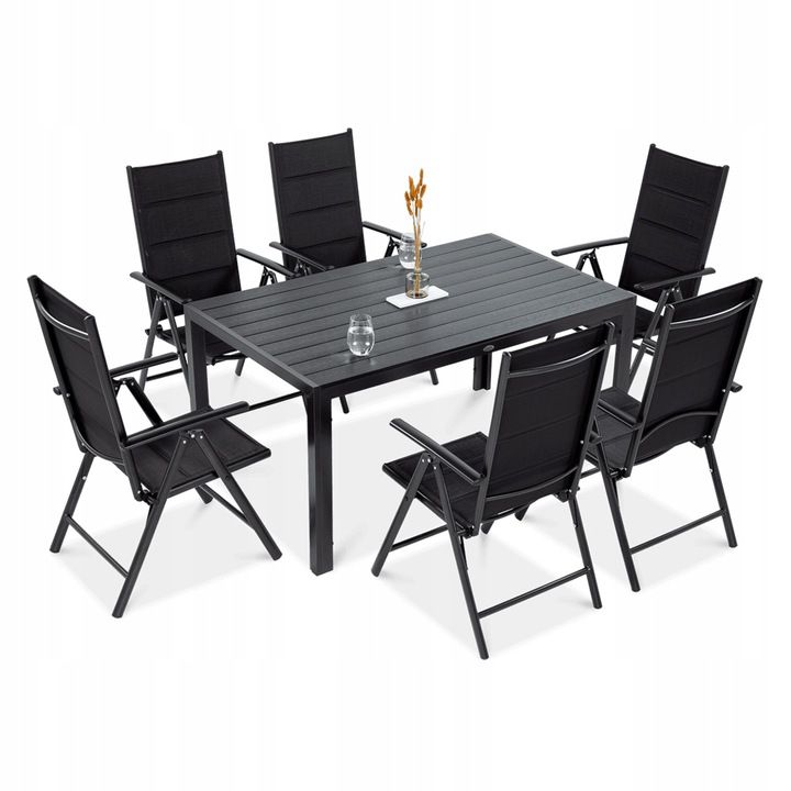 Zestaw Mebli Ogrodowych Focus Garden Jadalnianych SYDNEY Stół 150cm 6x Krzesło na Taras 1 kpl