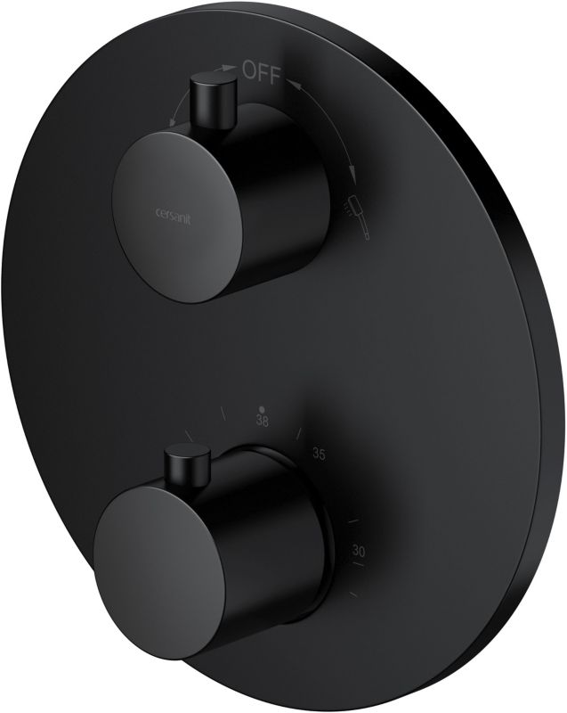 Bateria wannowo-prysznicowa Cersanit Zen termostatyczna podtynkowa czarny mat 1 szt.