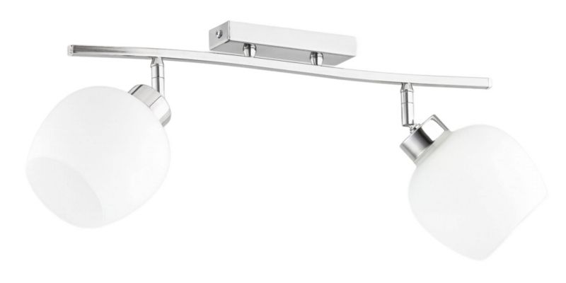 Lampa sufitowa Alfa Hannach chromowana biała wym: 24 x 47 x 13 cm 2xE27 x 60W 1 szt.