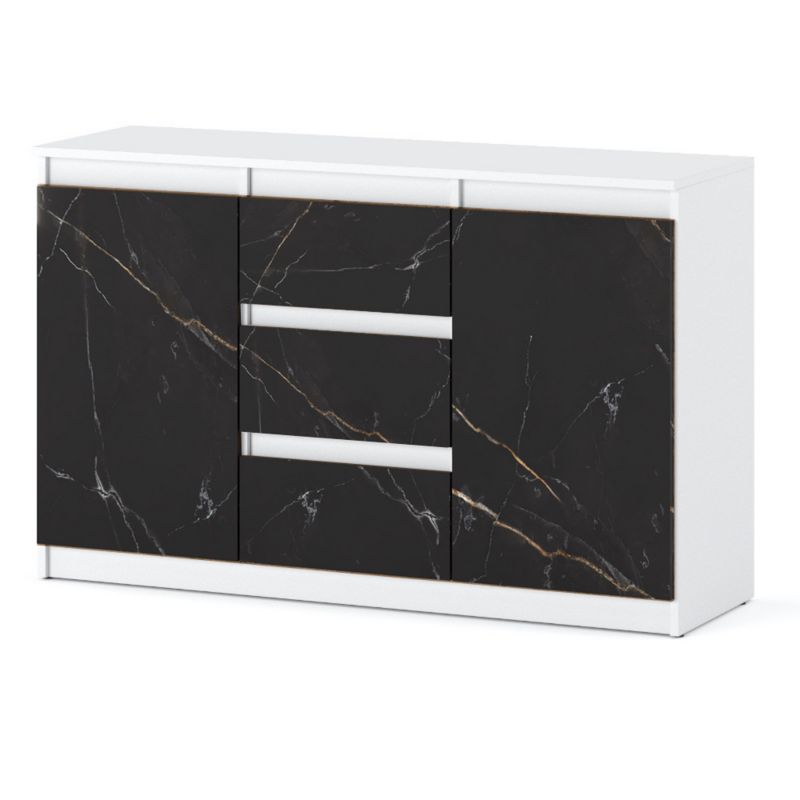 Komoda Hurtownia-Mebli Szuflady 3 Agnes 2D3SZ 120cm Biały Mat San Sebastian 120x35x75 cm 1szt.