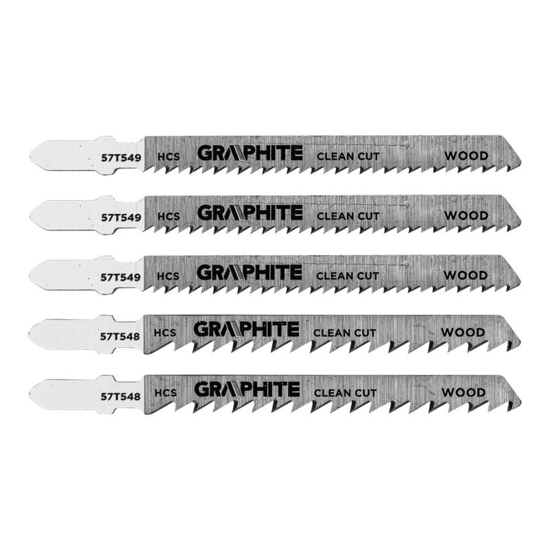Brzeszczoty do wyrzynarki GRAPHITE 6 TPI, uchwyt typu T, 5 szt. 1 kpl