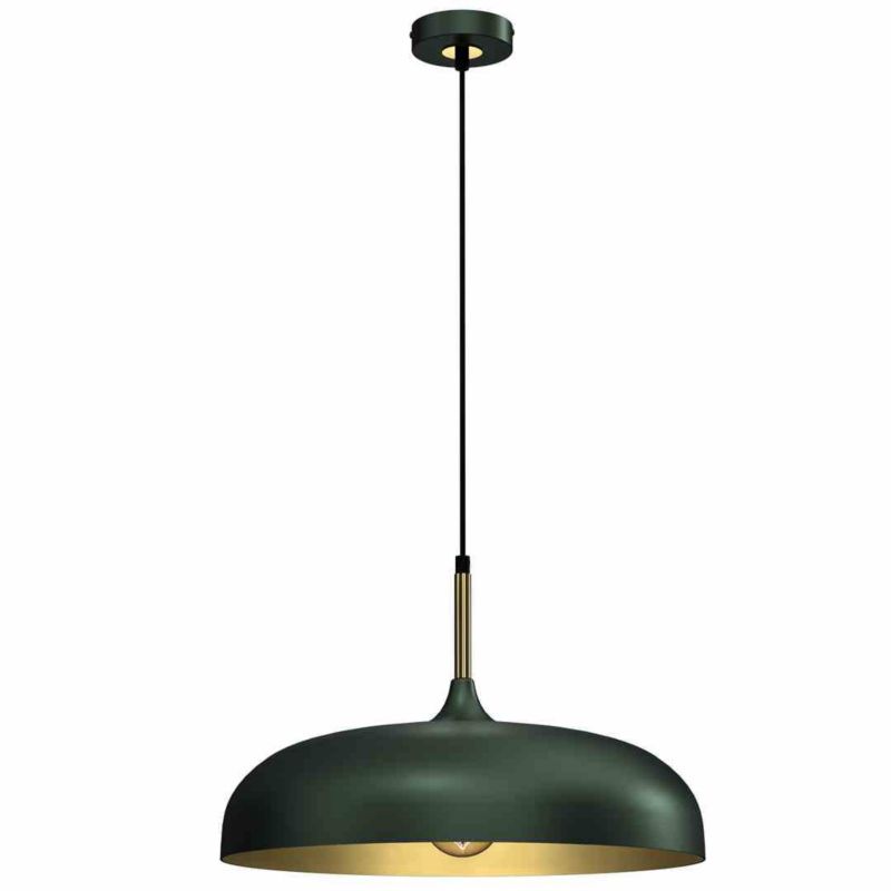 Lampa wisząca Milagro Lincoln 9001 zielono-złota szerokość 45 cm 1xE27 x 60W 1 szt.