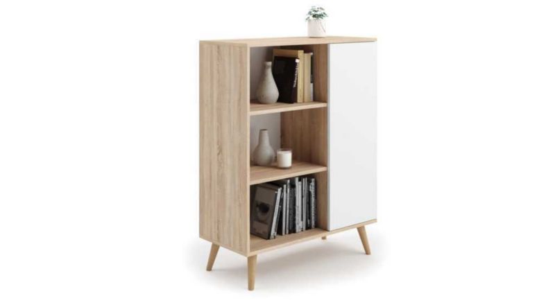Regał szafka Kobi Fondi dąb sonoma - biały, skandynawski 1 szt.