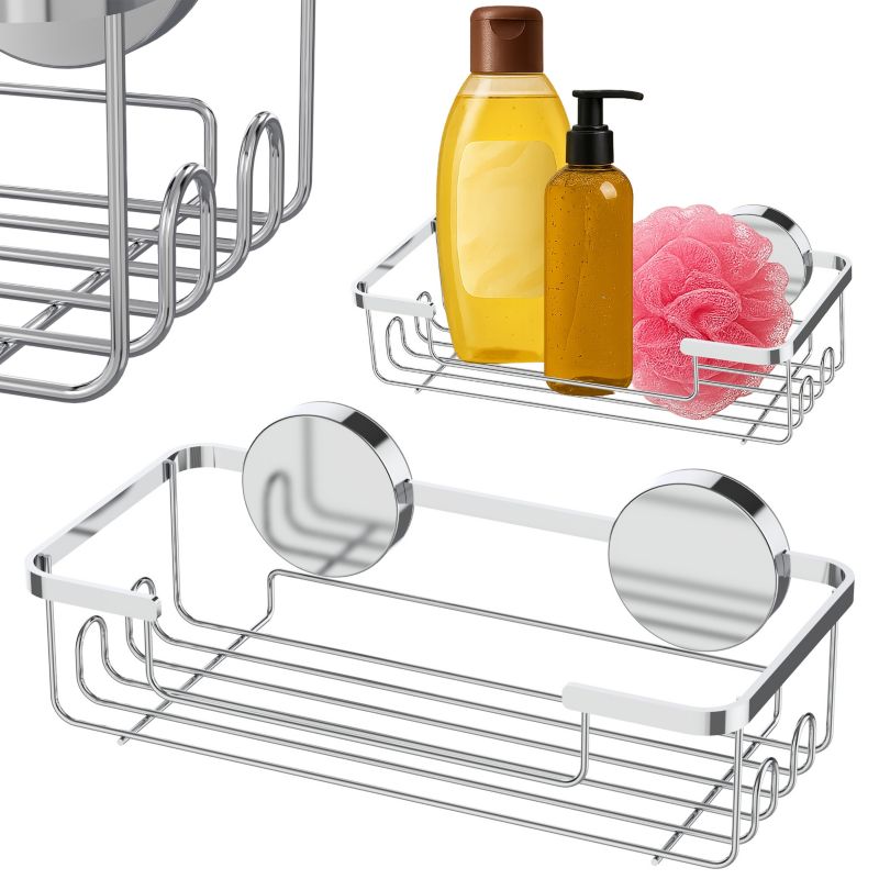 Półka prysznicowa Rodeno srebrna samoprzylepna 1 szt.