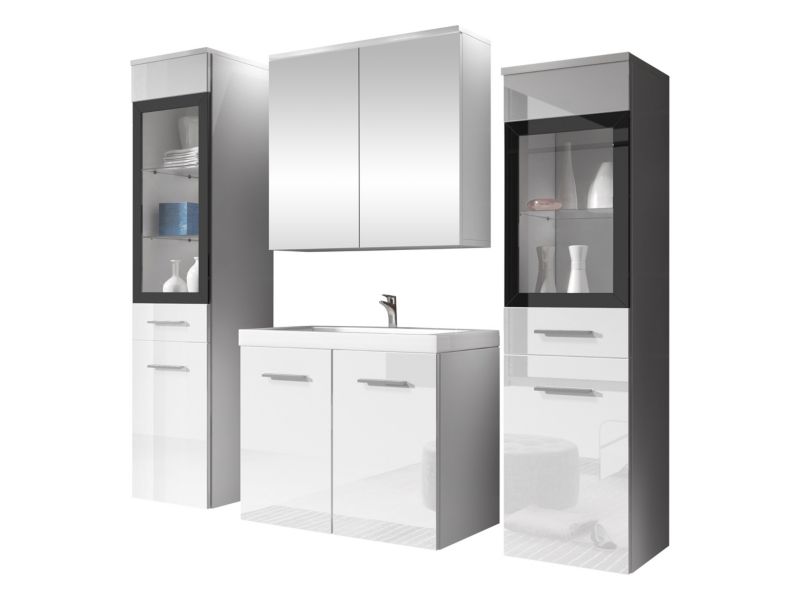 Meble łazienkowe MIRJAN 24 Madrit II biały/biały połysk 1 kpl.