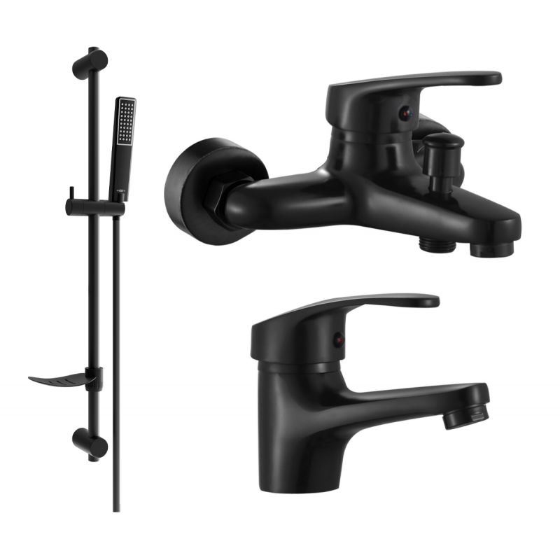 Zestaw wannowy Mexen Erica czarny 746403DF72-70 1 szt.