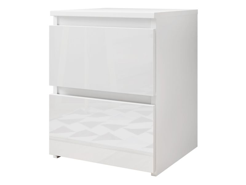 Stolik nocny MIRJAN 24 Osko OW2 biały/biały połysk 1 szt.