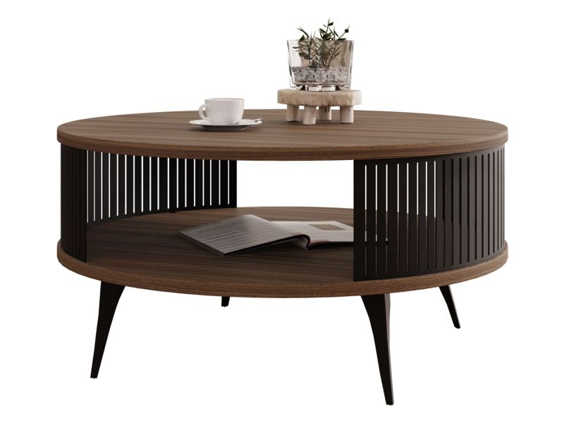 Stolik kawowy MIRJAN 24 Roenni czarny/orzech franklin tobacco 1 szt.