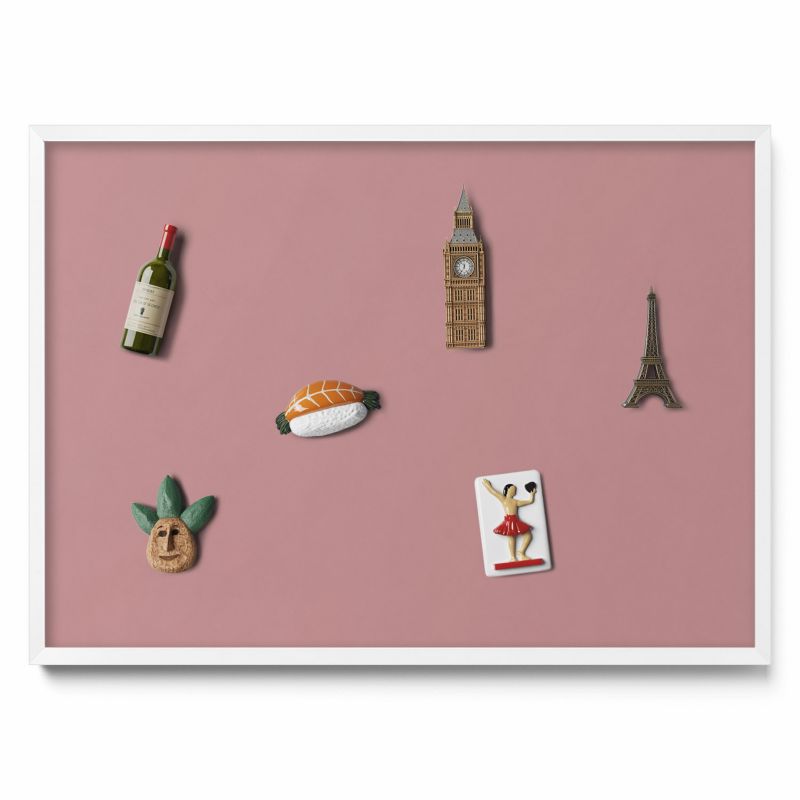 Ozdobna tablica magnetyczna Tulup 70x50 cm Kolor pastelowy różowy w białej ramie 1 szt.