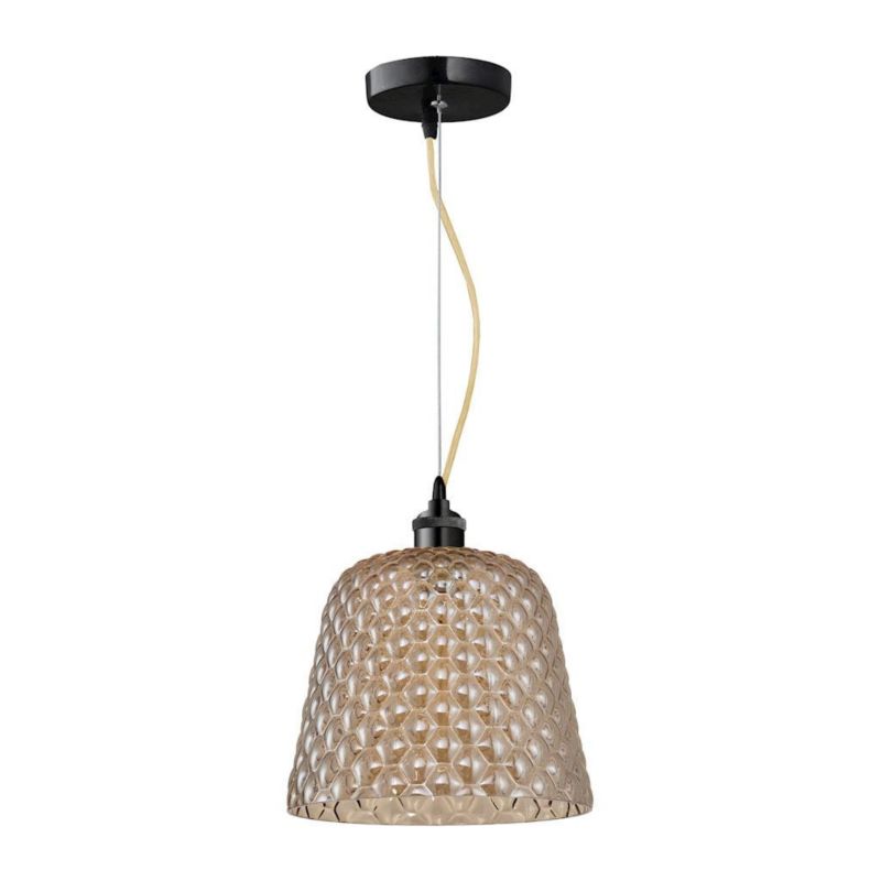 Lampa sufitowa wisząca Milagro Rio 5548 czarno-bursztynowy szerokość 25 cm 1xE27 x 60W 1 szt.