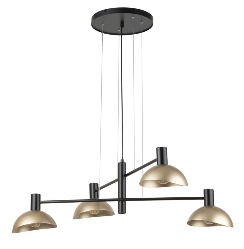 Lampa wisząca Sigma Lighting Artis 3066 czarno-złota dekoracyjna 4xE14 x 1 szt.