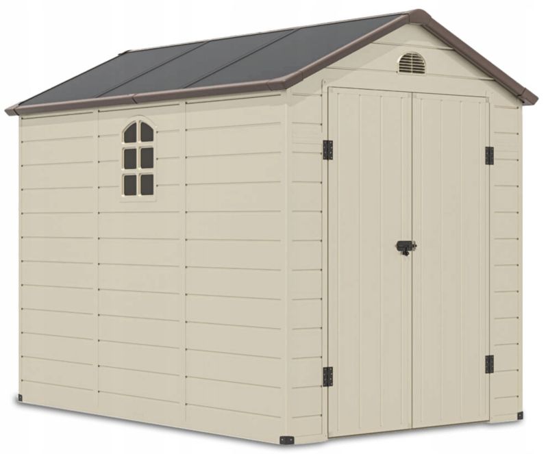 Domek Ogrodowy Narzędziowy Szopa na Narzędzia VERMONT 190x280cmSchowek beż 1 szt