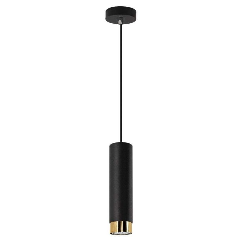 Lampa sufitowa wisząca Lampex Glori czarno-złota wym: 80 x 8 x 8 cm 1xG9 x 40W 1 szt.