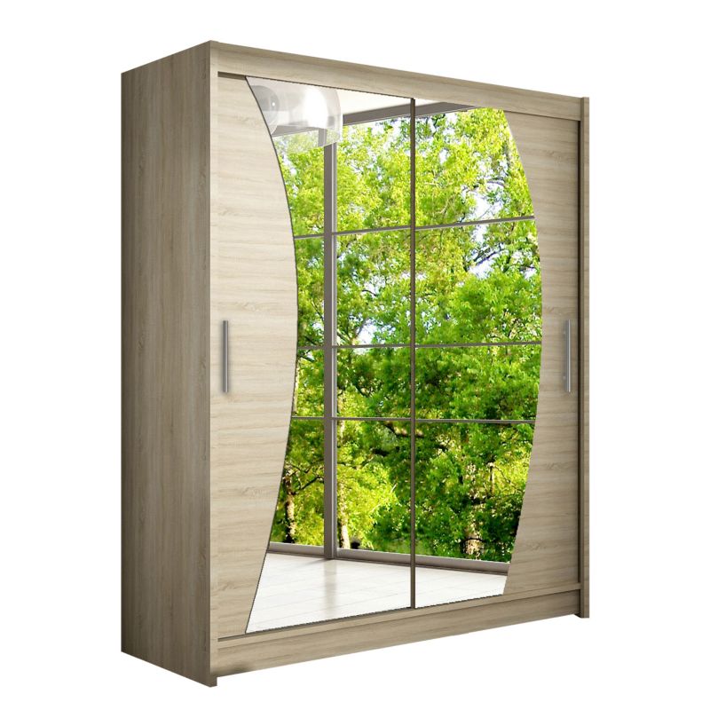 Szafa MIRJAN 24 z drzwiami przesuwnymi Presto X dąb sonoma/lustro 1 szt.