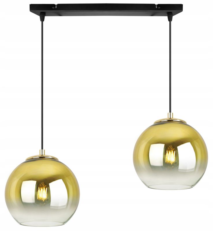 Lampa sufitowa wisząca Light Home LH Bergen Gold 2x E27 60W klosz 15cm złoty 1szt.