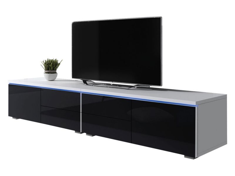 Szafka RTV MIRJAN 24 XI Double biały + czarny połysk 1 szt.