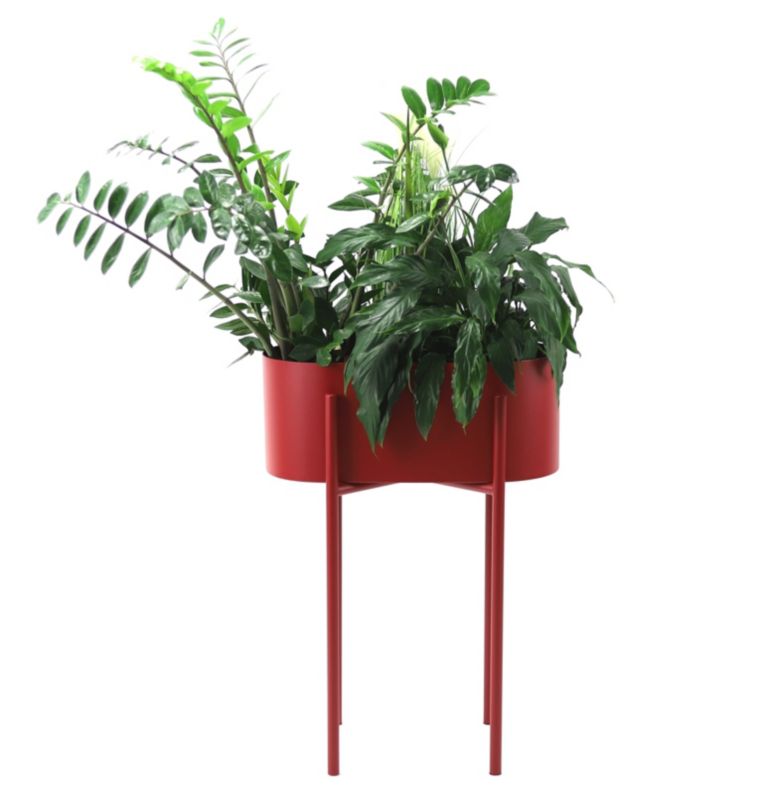 Kwietnik stojący JAKPOL Piato 70cm metalowy bordowy 1 szt.