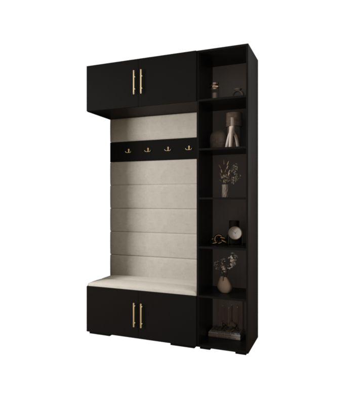 Garderoba do przedpokoju Abiks INOVA 3 Z20 czarny+złoty+manila02 1 szt.