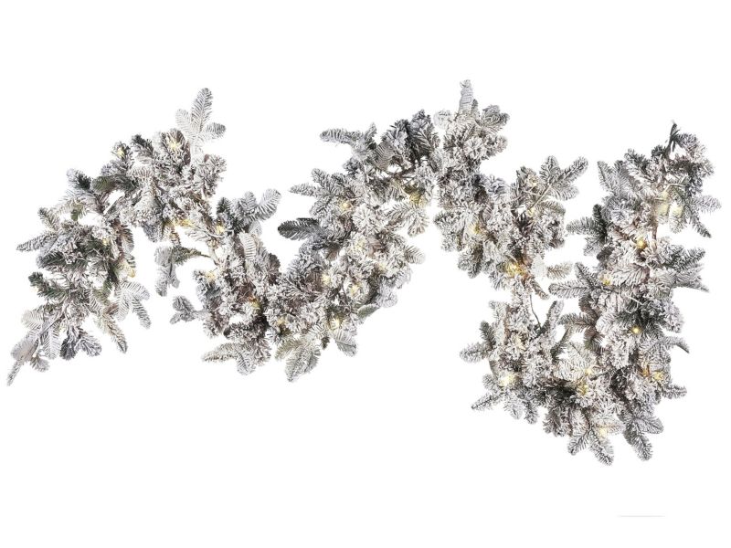 Ośnieżona świąteczna girlanda LED 180 cm biała Sundo 1 szt.