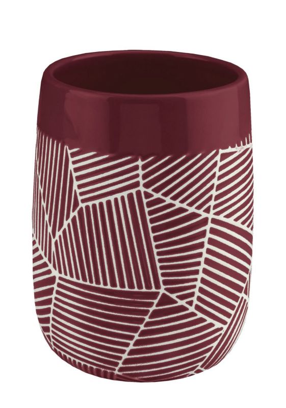 Kubek na szczoteczki Kleine Wolke Serena mozaika bordowy, kamionka 1 szt.