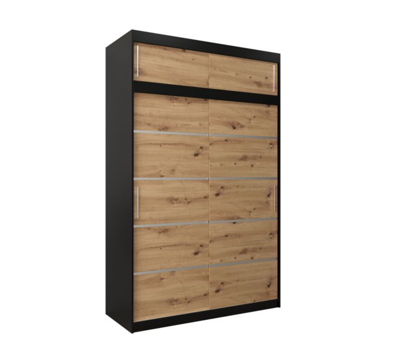 Szafa przesuwna Abiks Verona 1 150 czarny + artisan z nadstawką 1 szt.