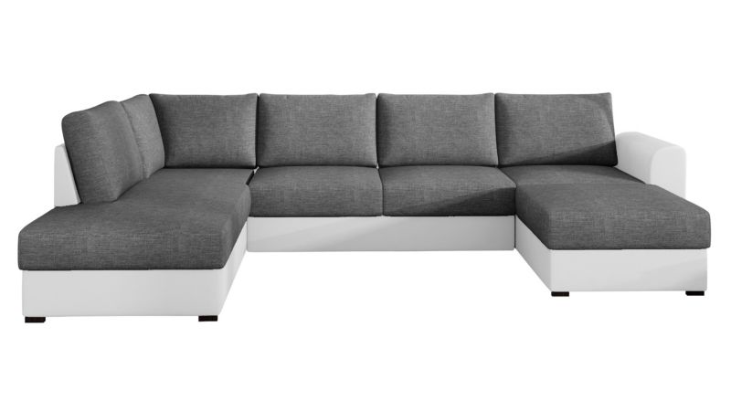 Narożnik z funkcją spania MIRJAN 24 Wilma lewy biała ekoskóra/grafitowy 1 szt.