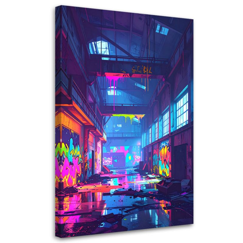 Obraz do salonu biura Feeby Opuszczona Stara Fabryka Hala 40x60cm 1szt