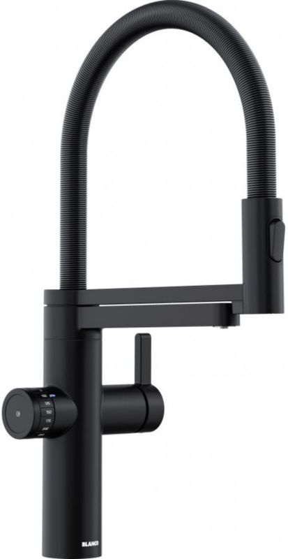 Bateria kuchenna Blanco Evol-S Pro czarny mat, filtrująca, 360 obrot, 1 szt.