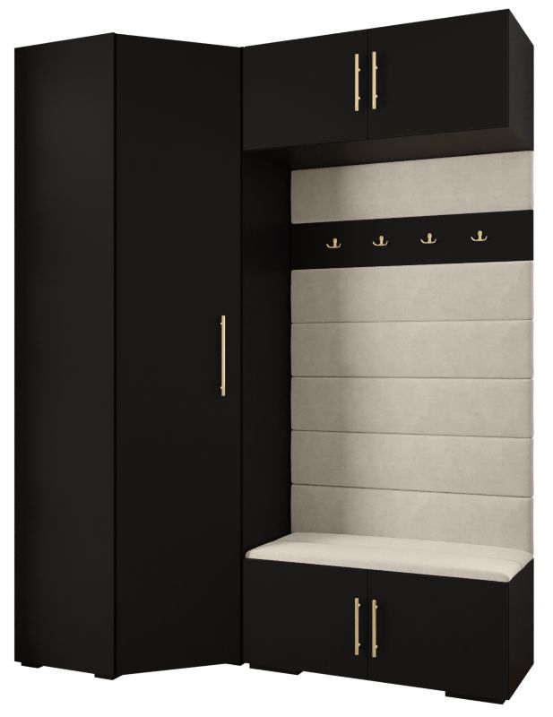 Garderoba do przedpokoju Abiks INOVA 3 Z21 czarny+złoty+manila02 1 szt.