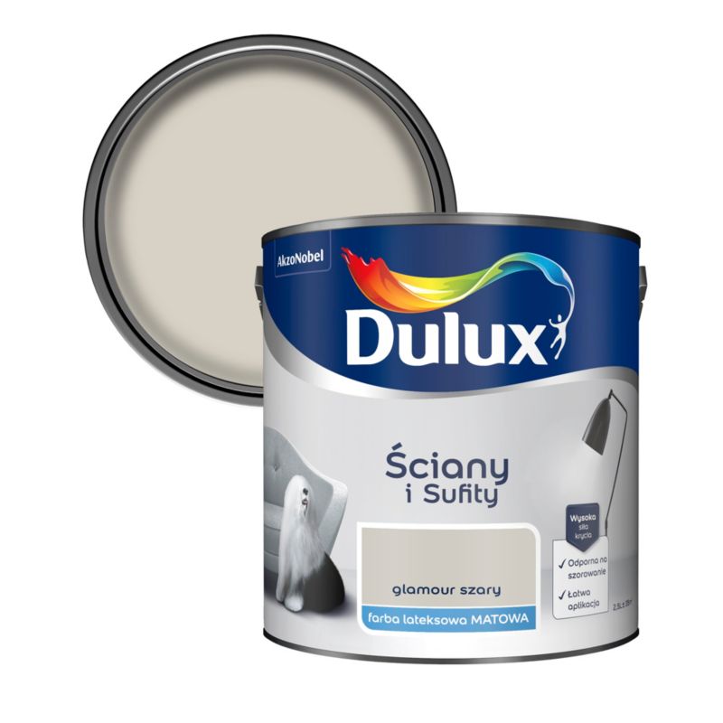 Farba Dulux Ściany i Sufity glamour szary 2,5 l
