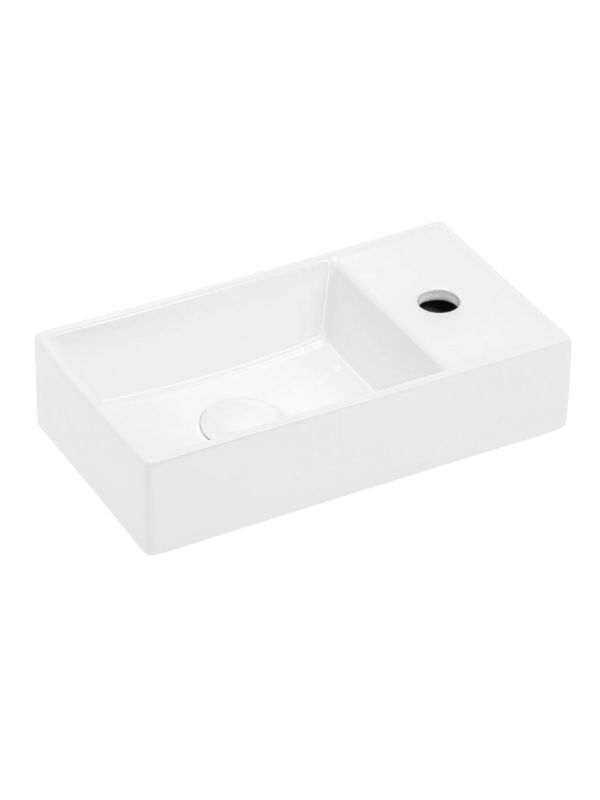 Umywalka nablatowa Uptrend FIKA biały połysk, z otworem na baterię, lewa-prawa 1 szt.