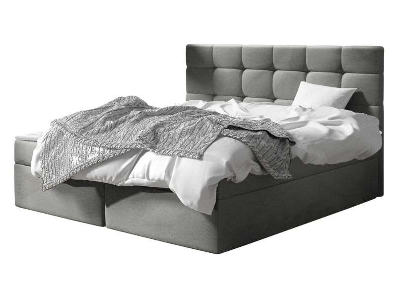 Łóżko kontynentalne MIRJAN 24 Luanda 180x200 plusz stalowy szary 1 szt.