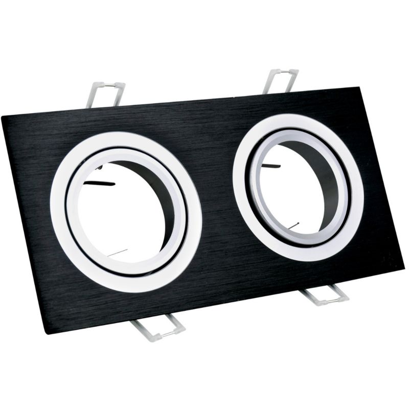 Oprawa wpuszczana Polux South czarna ruchoma 2 x GU10 x 8W IP20 wym: 2,2 x 9,2 x 9,2 cm prostokątna - 1 szt.