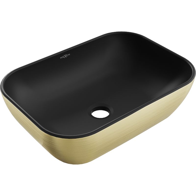 Umywalka nablatowa Mexen Rita czarny/złoty 45,5x32,5cm 1 szt.