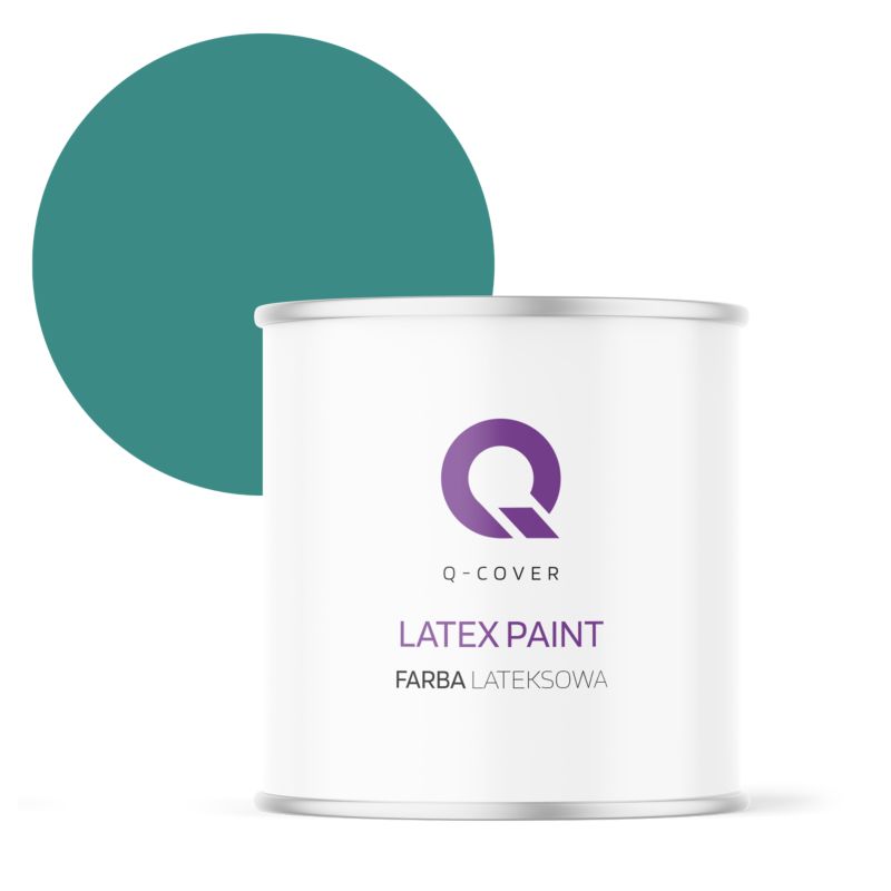 Farba Lateksowa Do Ścian i Sufitów Q-Cover Turkusowy ciemny H1421 Głęboki Mat 2L